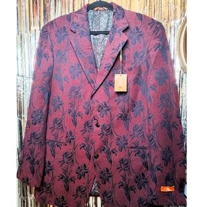 NWT Tallia Burgundy & Navy Sport Coat